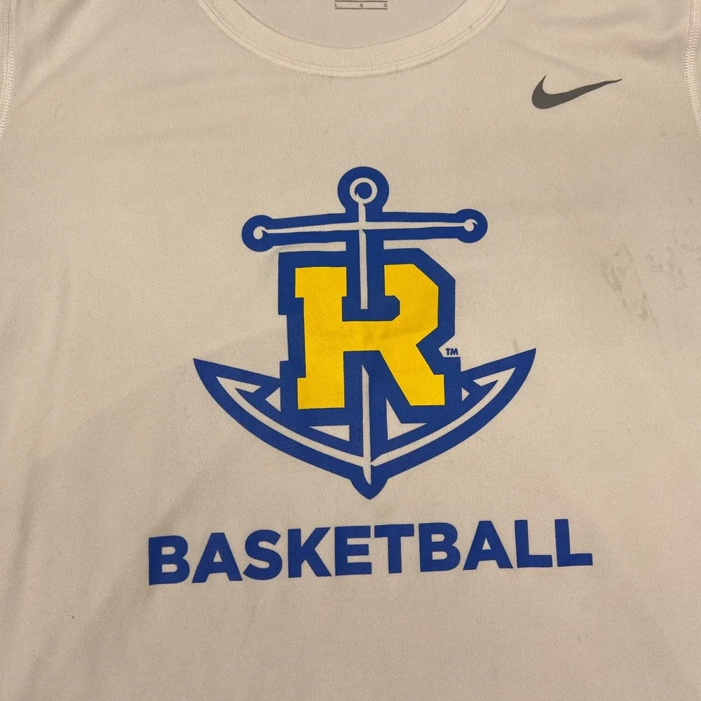 Nike Rollins College Tars Basketball T Shirt Ladies Large Dri-Fit White Tee